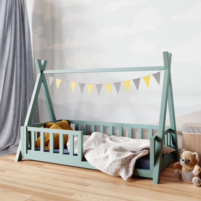 Łóżko tipi z barierkami